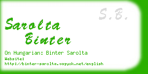 sarolta binter business card